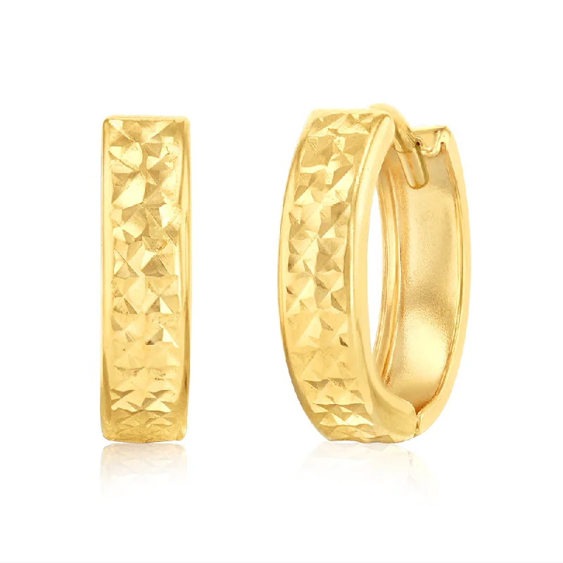 Exclusive Online Jewelry Sale – Don't Wait 9ct Yellow Gold Textured Fancy Hoop Earring Exclusive Online Jewelry Sale – Don't Wait 9ct Yellow Gold Textured Fancy Hoop Earring