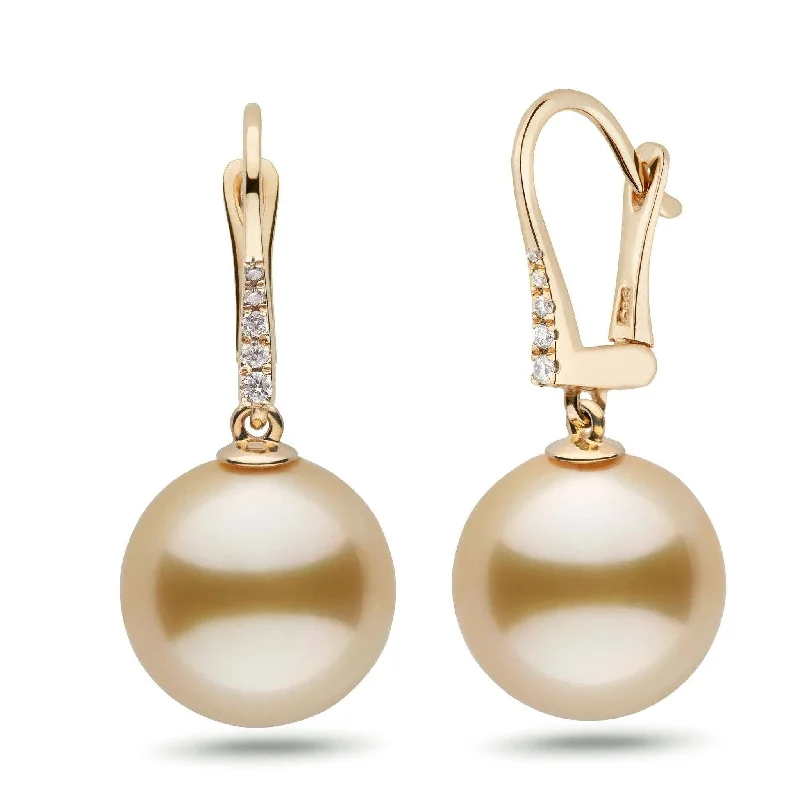 Shine Bright With Our Special Jewelry Promotions Allure Collection Golden South Sea 13.0-14.0 mm Pearl & Diamond Dangle Earrings Shine Bright With Our Special Jewelry Promotions Allure Collection Golden South Sea 13.0-14.0 mm Pearl & Diamond Dangle Earrings