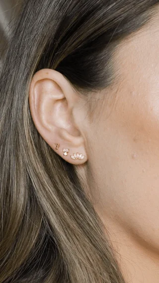 Grab Your Dream Jewelry At The Lowest Prices Arc CZ Gold Stud Earrings