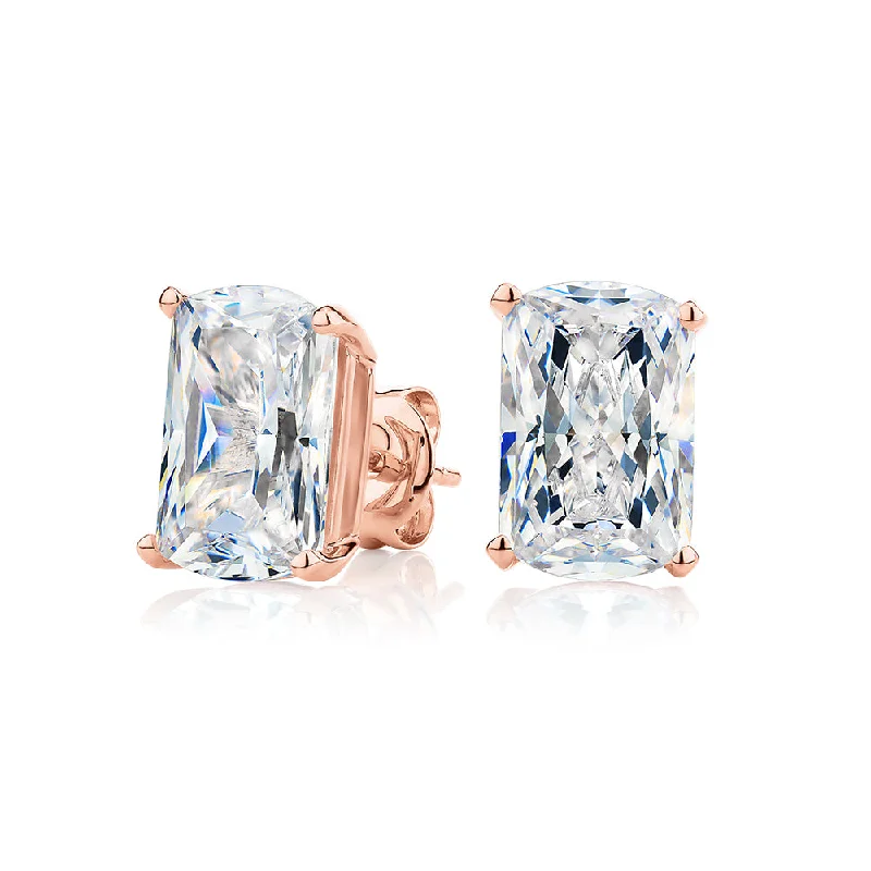 Fine Jewelry, Limited-Time Offers Available Aurora Radiant stud earrings with 6.98 carats* of diamond simulants in 10 carat rose gold Fine Jewelry, Limited-Time Offers Available Aurora Radiant stud earrings with 6.98 carats* of diamond simulants in 10 carat rose gold