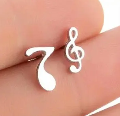 Must-Have Jewelry At Irresistible Discounts Beautiful Silver Music Note Stud Earrings Must-Have Jewelry At Irresistible Discounts Beautiful Silver Music Note Stud Earrings