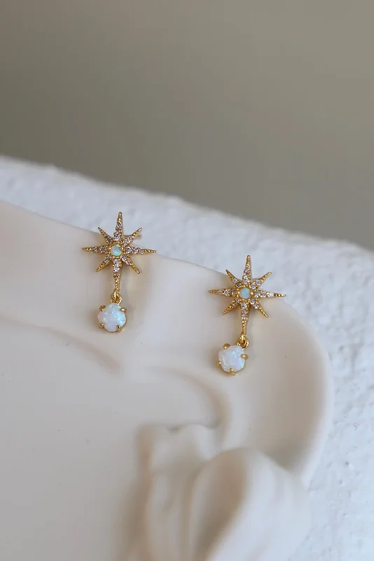 Romantic Heart-Shaped Jewelry For Special Gifts CELESTIAL OPAL STUD EARRINGS