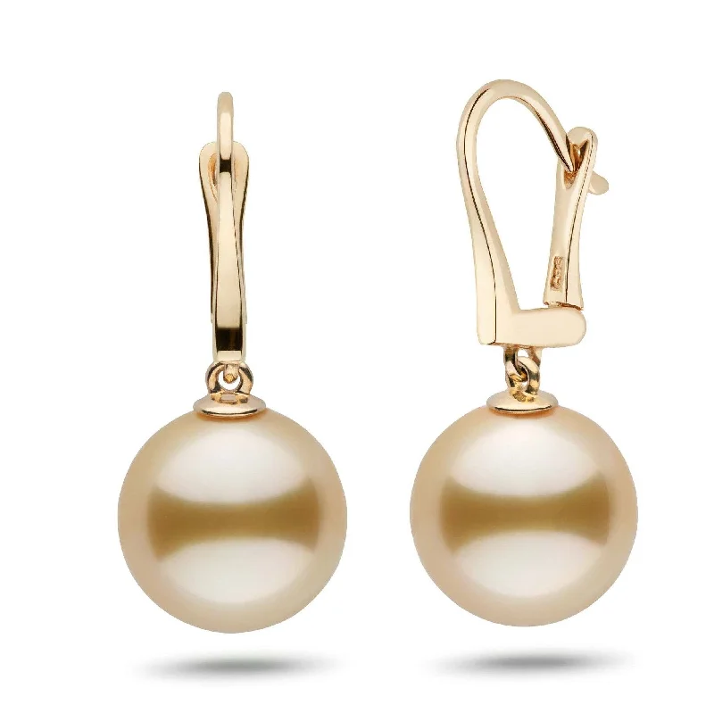 Get The Sparkle You Love At Prices You Adore Classic Collection Golden South Sea 12.0-13.0 mm Pearl Dangle Earrings Get The Sparkle You Love At Prices You Adore Classic Collection Golden South Sea 12.0-13.0 mm Pearl Dangle Earrings