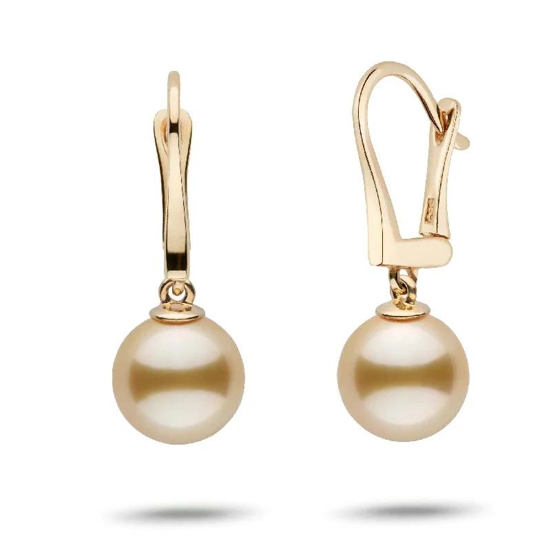 Premium Diamond Jewelry For Unforgettable Moments Classic Collection Golden South Sea 9.0-10.0 mm Pearl Dangle Earrings Premium Diamond Jewelry For Unforgettable Moments Classic Collection Golden South Sea 9.0-10.0 mm Pearl Dangle Earrings