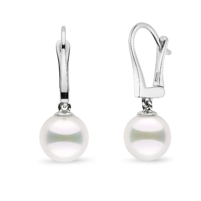 Get The Best Deals On Timeless Jewelry Pieces Classic Collection White Akoya 9.0-9.5 mm Pearl Dangle Earrings