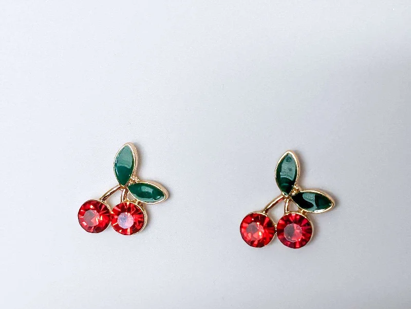 Affordable Luxury Jewelry For Every Occasion Adorable Cherry Stud Earrings