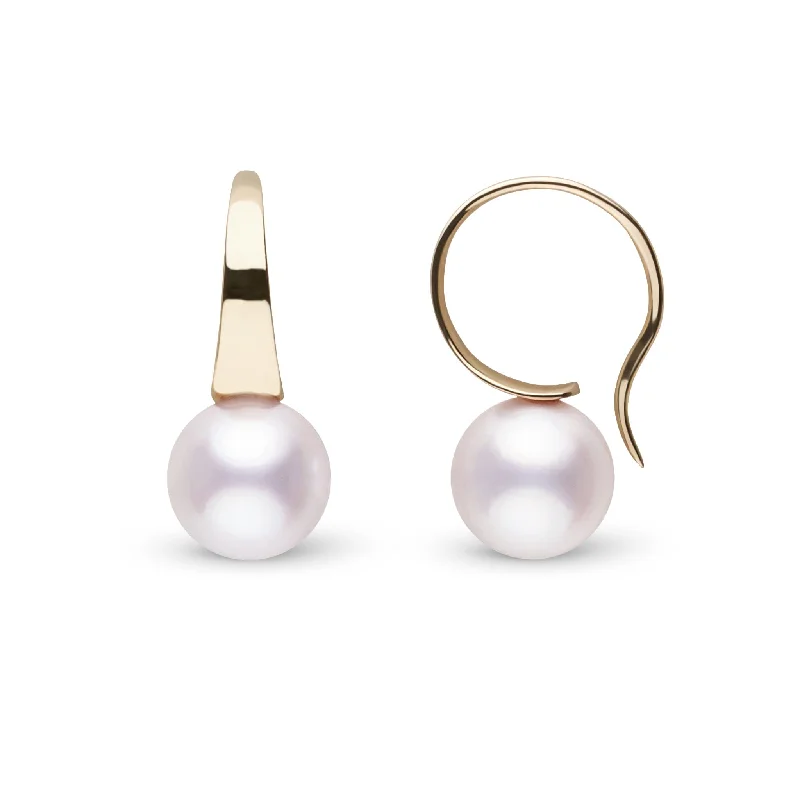 Modern Statement Jewelry For Bold Styling Crescent Collection White Akoya 7.5-8.0 mm Pearl Hoop Earrings Modern Statement Jewelry For Bold Styling Crescent Collection White Akoya 7.5-8.0 mm Pearl Hoop Earrings