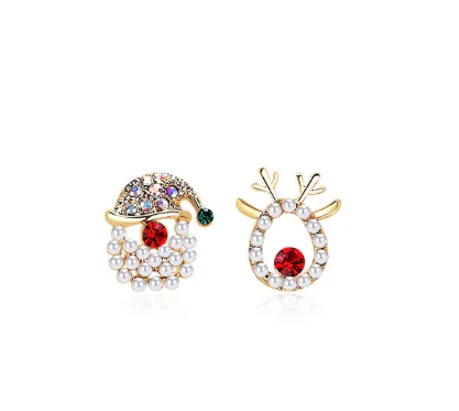 Timeless Jewelry At Special Discount Rates Crystal and Pearl Santa and Reindeer Stud Earrings Timeless Jewelry At Special Discount Rates Crystal and Pearl Santa and Reindeer Stud Earrings