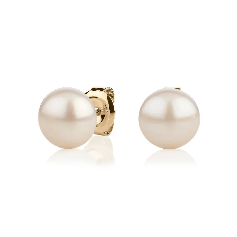 Exclusive Jewelry Offers – Sparkle For Less Cultured freshwater pearl 9.5mm stud earrings in 10 carat yellow gold Exclusive Jewelry Offers – Sparkle For Less Cultured freshwater pearl 9.5mm stud earrings in 10 carat yellow gold