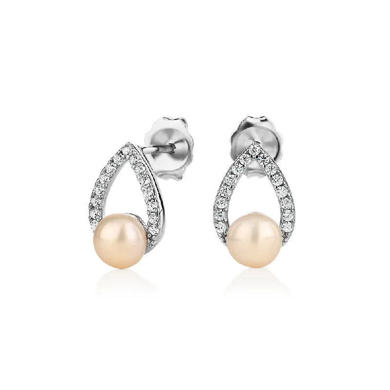Limited-Time Offer On Premium Jewelry Collections Cultured freshwater pearl stud earrings in sterling silver Limited-Time Offer On Premium Jewelry Collections Cultured freshwater pearl stud earrings in sterling silver