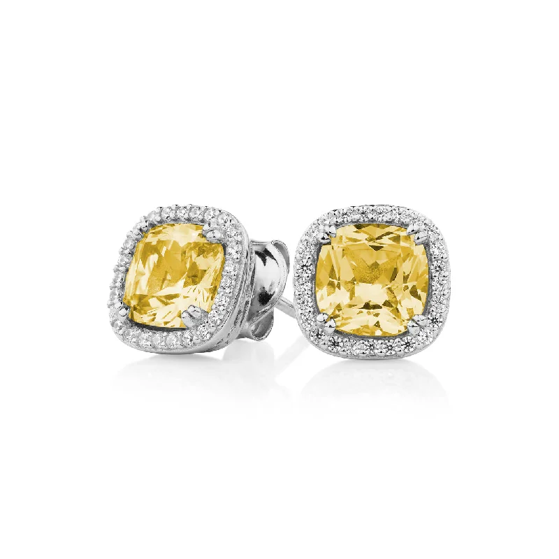 Grab Your Dream Jewelry At The Lowest Prices Cushion and Round Brilliant halo stud earrings with 2.81 carats* of diamond simulants in sterling silver Grab Your Dream Jewelry At The Lowest Prices Cushion and Round Brilliant halo stud earrings with 2.81 carats* of diamond simulants in sterling silver