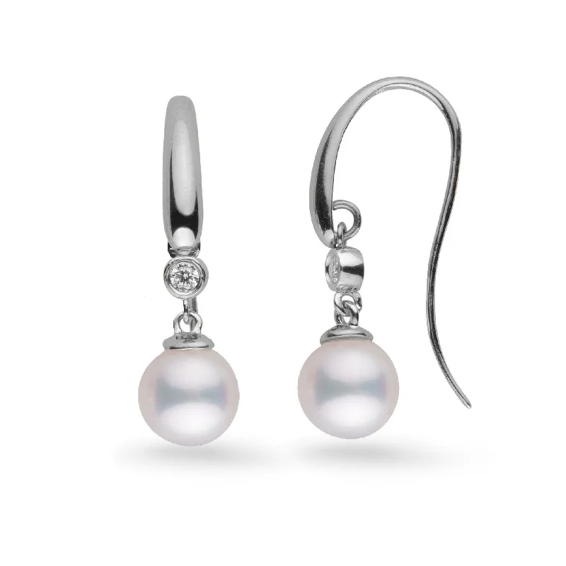 Handcrafted Beauty At Affordable Prices Diamond Cascade Collection 7.0-7.5 mm Akoya Pearl Earrings Handcrafted Beauty At Affordable Prices Diamond Cascade Collection 7.0-7.5 mm Akoya Pearl Earrings