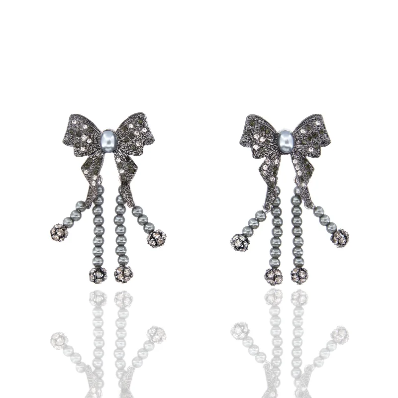 Holiday Jewelry Sale – Perfect Gifts At Great Prices Diamonique Dainty Bow Dangles - Gray Holiday Jewelry Sale – Perfect Gifts At Great Prices Diamonique Dainty Bow Dangles - Gray