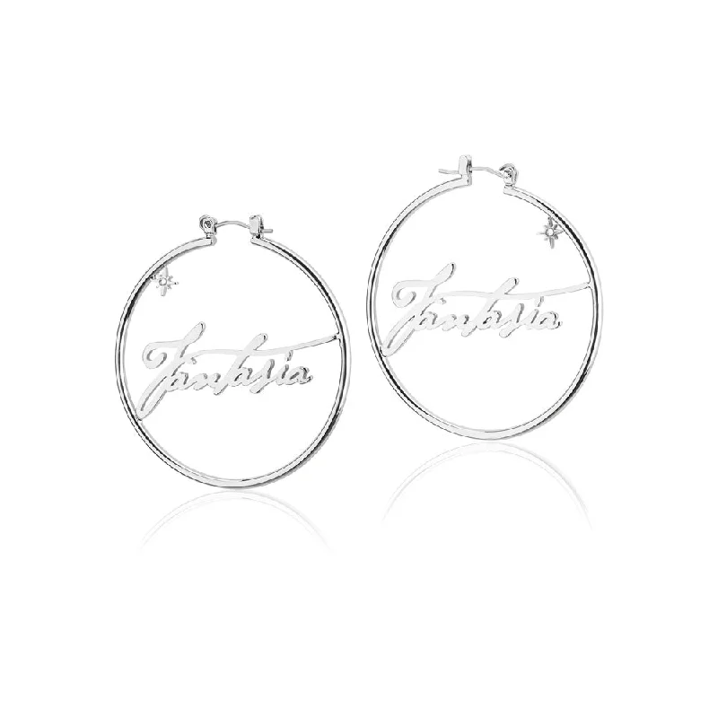 Unique Jewelry Designs Now At Discounted Rates Disney Fantasia White Gold Plated 50mm Hoop Earrings Unique Jewelry Designs Now At Discounted Rates Disney Fantasia White Gold Plated 50mm Hoop Earrings