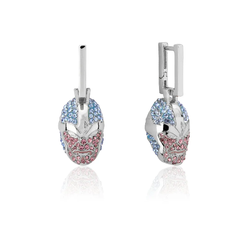 Customized Silver Jewelry For Unique Style Disney Stainless Steel 14ct White Gold Plated Thanos Crystal 36mm Drop Earrings
