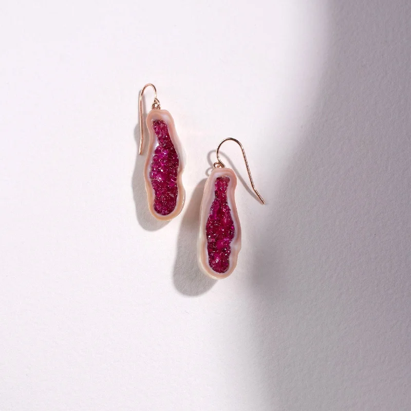 Final Call – Shop Exquisite Jewelry Before It's Gone Freshwater Soufflé Pearl Geode Earrings with Ruby Final Call – Shop Exquisite Jewelry Before It's Gone Freshwater Soufflé Pearl Geode Earrings with Ruby