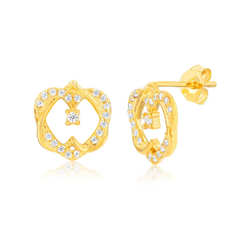 Stunning Jewelry Pieces At The Lowest Prices Ever Gold Plated Sterling Silver Hearts Overlay Cubic Zirconia Earrings Stunning Jewelry Pieces At The Lowest Prices Ever Gold Plated Sterling Silver Hearts Overlay Cubic Zirconia Earrings