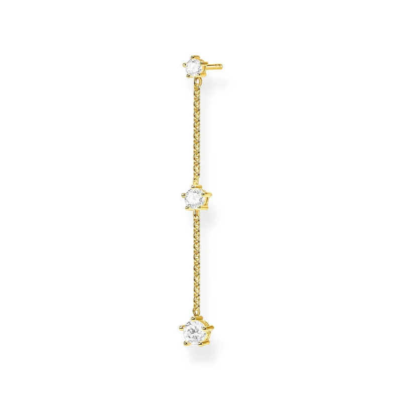 Shop Elegant Jewelry At Unbeatable Prices Gold Plated Sterling Silver Thomas Sabo Zirconia Drop Chain Earring * 1 Earring Only* Shop Elegant Jewelry At Unbeatable Prices Gold Plated Sterling Silver Thomas Sabo Zirconia Drop Chain Earring * 1 Earring Only*