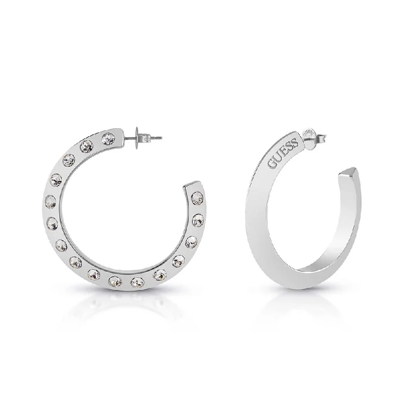 Shop Trending Jewelry With Exclusive Savings Guess Rhodium Plated Stainless Steel 30mm Medium Hoop Earrings Shop Trending Jewelry With Exclusive Savings Guess Rhodium Plated Stainless Steel 30mm Medium Hoop Earrings