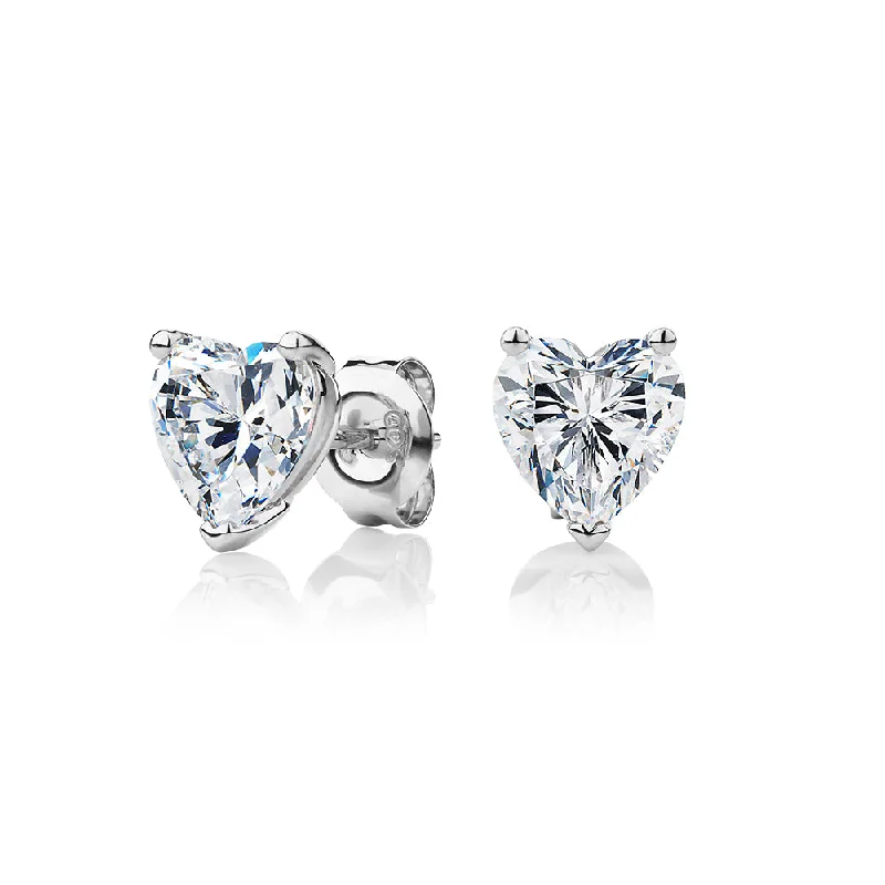 Jewelry Sale Alert – Shop Timeless Elegance Today Heart stud earrings with 2.26 carats* of diamond simulants in 10 carat white gold Jewelry Sale Alert – Shop Timeless Elegance Today Heart stud earrings with 2.26 carats* of diamond simulants in 10 carat white gold