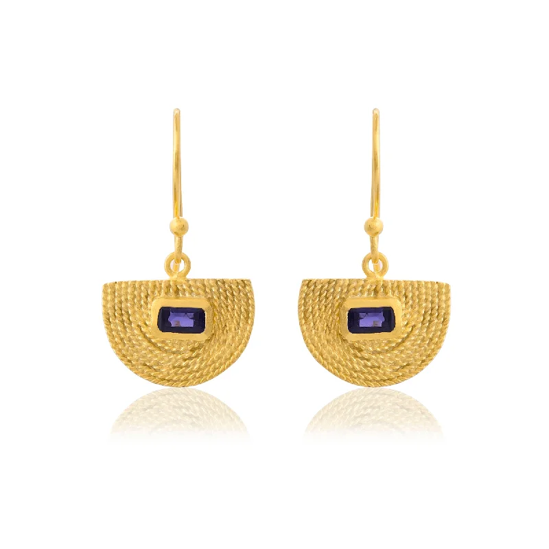 Huge Markdowns On Premium Jewelry Styles Iolite Textured Gold Earrings