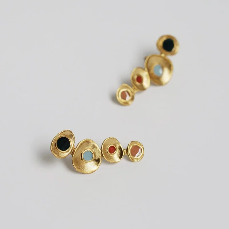 Premium Jewelry Now Available At Special Discounts Gold Multicolor Abstract Stud Earrings jlt11655 Premium Jewelry Now Available At Special Discounts Gold Multicolor Abstract Stud Earrings jlt11655
