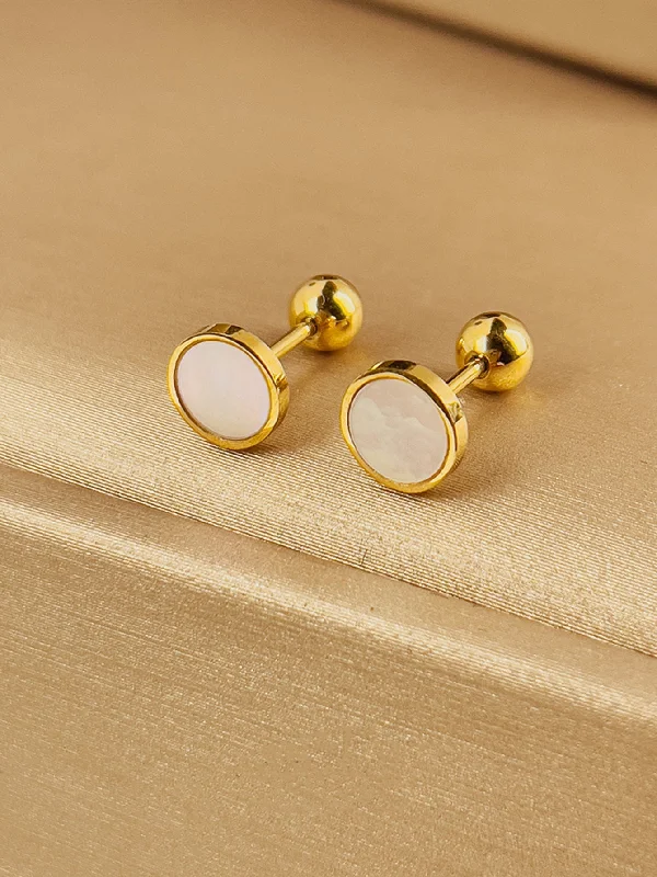 Don't Miss Out On Bestselling Jewelry At Special Prices Mother of Pearl Gold-Plated Stud Earrings jlt11743 Don't Miss Out On Bestselling Jewelry At Special Prices Mother of Pearl Gold-Plated Stud Earrings jlt11743