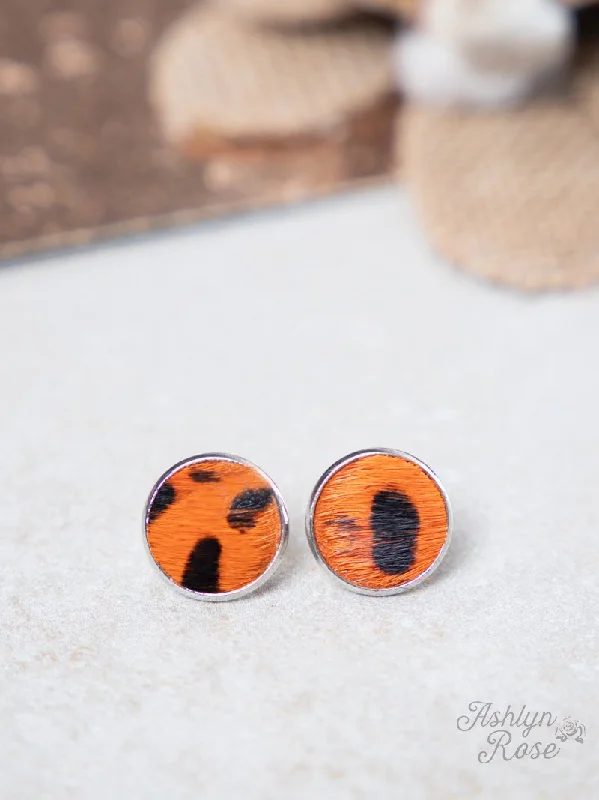 The Perfect Jewelry Piece At The Perfect Price Love in a Little Stud Earrings, Orange Cheetah The Perfect Jewelry Piece At The Perfect Price Love in a Little Stud Earrings, Orange Cheetah