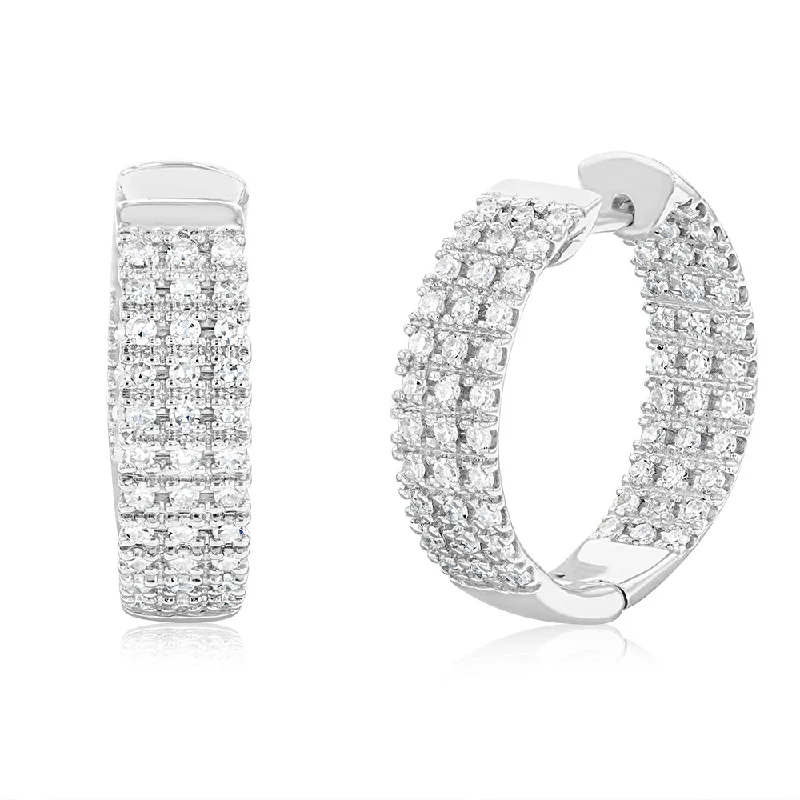 Big Discounts On Elegant Jewelry Collections Luminesce Lab Grown 1 Carat Diamond Hoop Earrings in 9ct White Gold Big Discounts On Elegant Jewelry Collections Luminesce Lab Grown 1 Carat Diamond Hoop Earrings in 9ct White Gold
