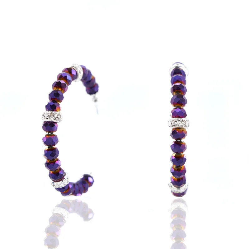 Luxury Jewelry At Budget-Friendly Prices – Grab Yours Now Malia Glass Hoops - Dark Purple Luxury Jewelry At Budget-Friendly Prices – Grab Yours Now Malia Glass Hoops - Dark Purple