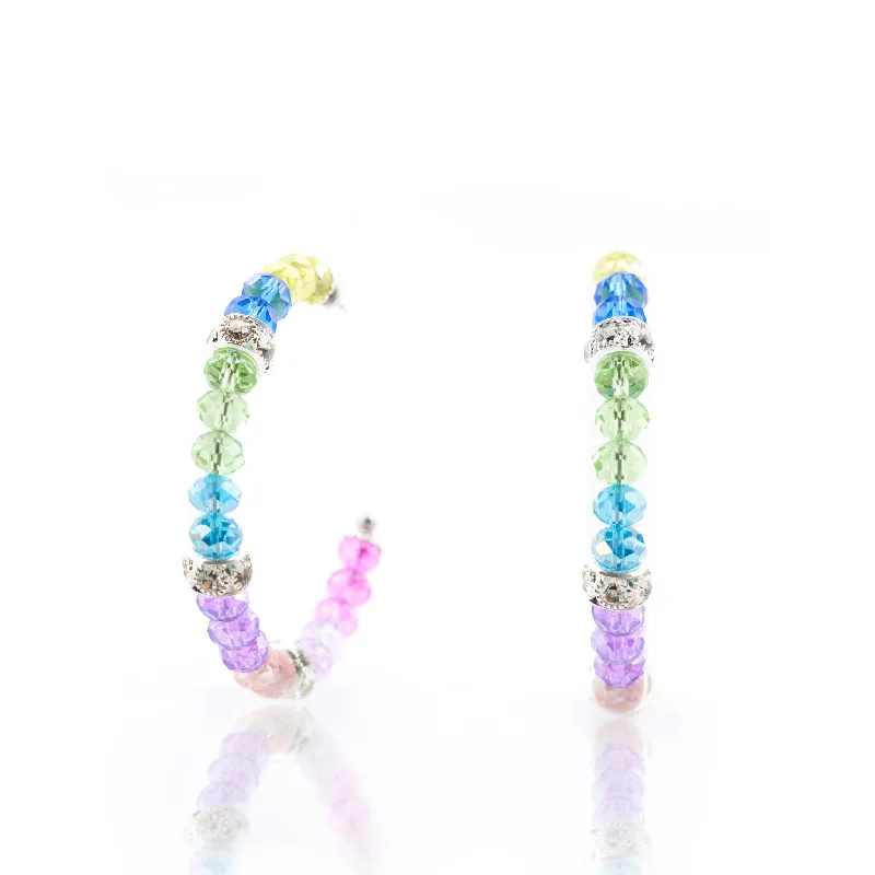Exclusive Online Jewelry Sale – Don't Wait Malia Glass Hoops - Rainbow Ombre