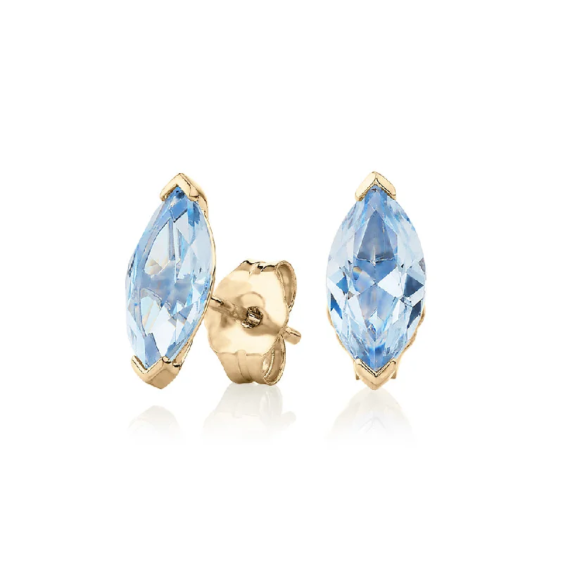 Flash Sale On Stunning Jewelry – Don't Miss Out Marquise stud earrings with aquamarine simulants in 10 carat yellow gold Flash Sale On Stunning Jewelry – Don't Miss Out Marquise stud earrings with aquamarine simulants in 10 carat yellow gold