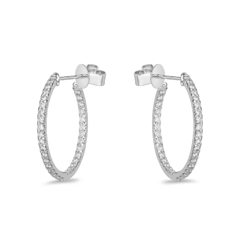 Everyday Jewelry Essentials Now On Sale Memoire 18ct White Gold 1 Carat Diamond Odessa Hoop Earrings 24x24mm Everyday Jewelry Essentials Now On Sale Memoire 18ct White Gold 1 Carat Diamond Odessa Hoop Earrings 24x24mm