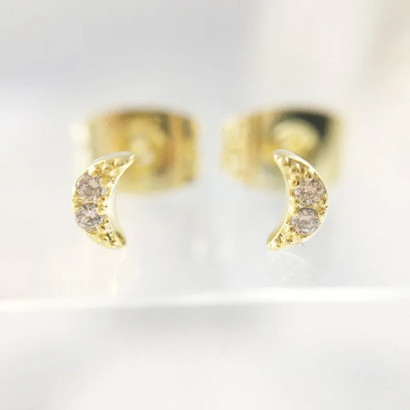 Discounted Jewelry For A Glamorous Look Mini Moon Crystal Stud Earrings