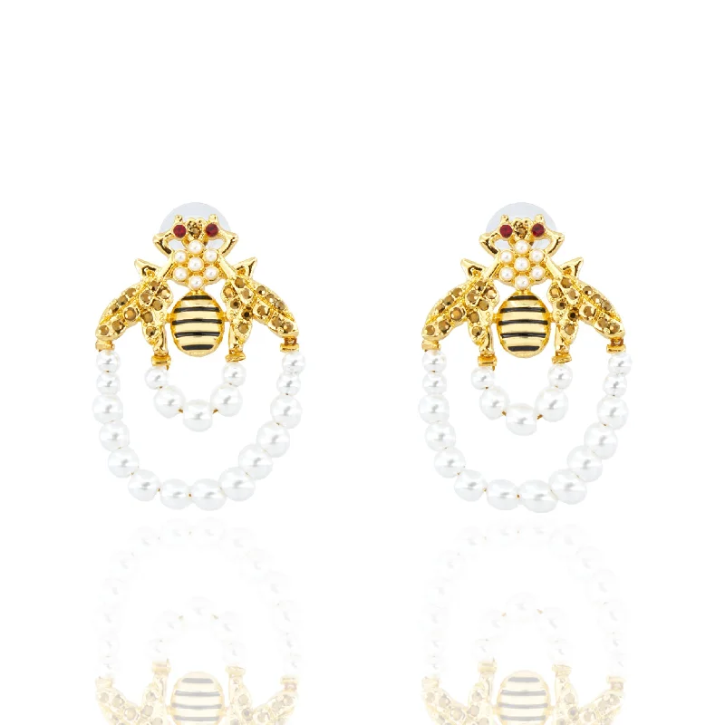 Accessorize For Less – Luxury Jewelry At Affordable Prices Miss Honeycomb Bee Dangles - Pearl Accessorize For Less – Luxury Jewelry At Affordable Prices Miss Honeycomb Bee Dangles - Pearl