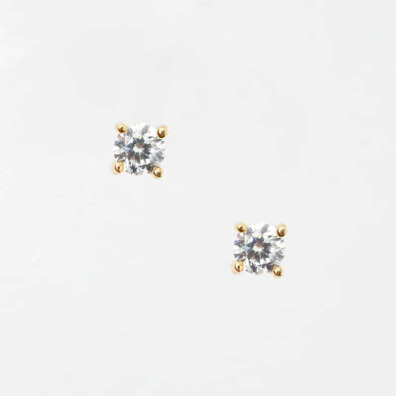 Limited-Stock Jewelry Sale – Once It's Gone, It's Gone Nori Tiny Prong CZ 14k Solid Gold Stud Earrings