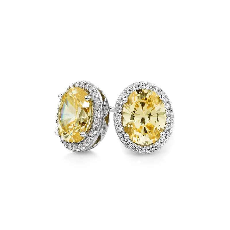 Don't Miss Out On Bestselling Jewelry At Special Prices Oval and Round Brilliant halo stud earrings with 4.06 carats* of diamond simulants in sterling silver Don't Miss Out On Bestselling Jewelry At Special Prices Oval and Round Brilliant halo stud earrings with 4.06 carats* of diamond simulants in sterling silver