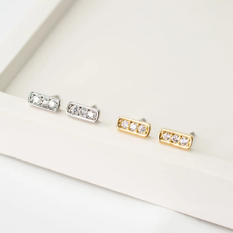 Exclusive Jewelry Sale – Shine For Less Pavé Bar Stud Earrings