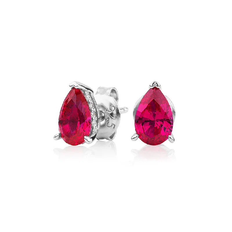 Limited-Stock Jewelry Clearance – Grab Your Favorites Now Pear and Round Brilliant stud earrings with ruby and diamond simulants in sterling silver Limited-Stock Jewelry Clearance – Grab Your Favorites Now Pear and Round Brilliant stud earrings with ruby and diamond simulants in sterling silver