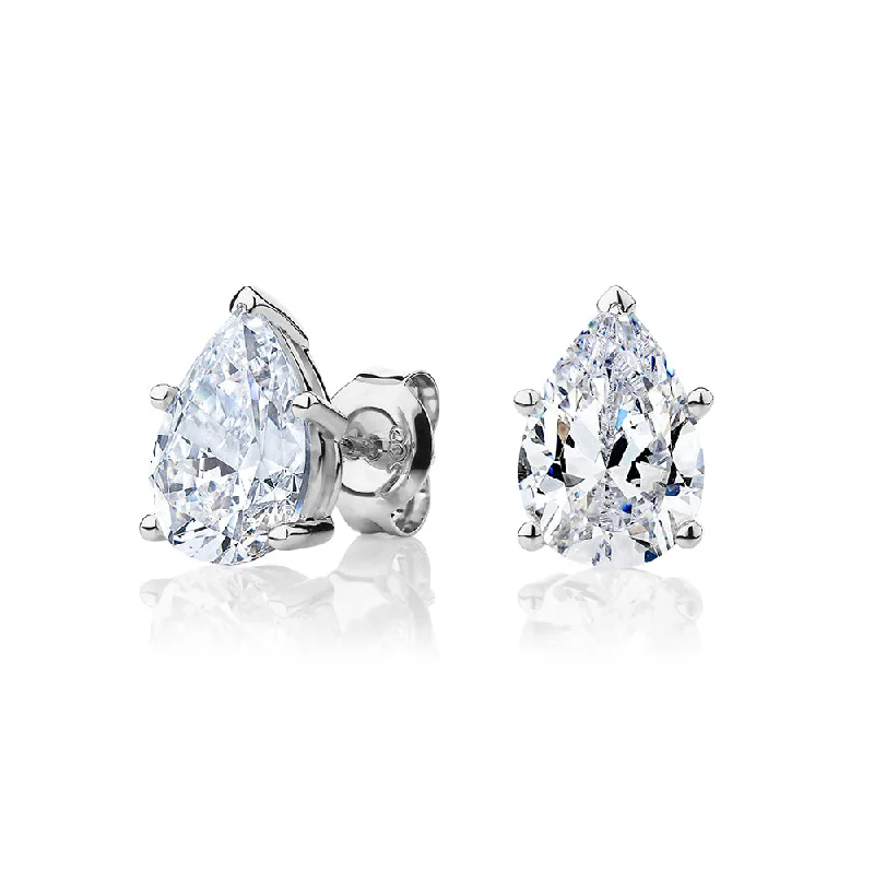 Exclusive Jewelry Markdowns – Limited-Time Offer Pear stud earrings with 3.6 carats* of diamond simulants in 10 carat white gold Exclusive Jewelry Markdowns – Limited-Time Offer Pear stud earrings with 3.6 carats* of diamond simulants in 10 carat white gold