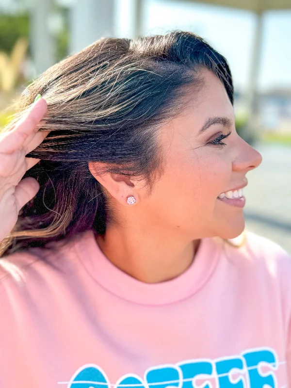 Jewelry Clearance Sale – Final Reductions Pink Crystal Stud Earrings