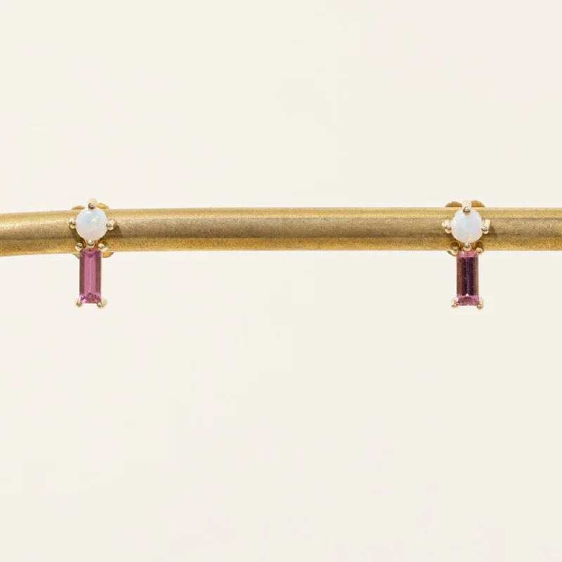 Personalized Jewelry At Special Discount Rates '100 Ways' Pink Tourmaline & Opal Earrings | 0.30ctw, 0.10ctw | Personalized Jewelry At Special Discount Rates '100 Ways' Pink Tourmaline & Opal Earrings | 0.30ctw, 0.10ctw |