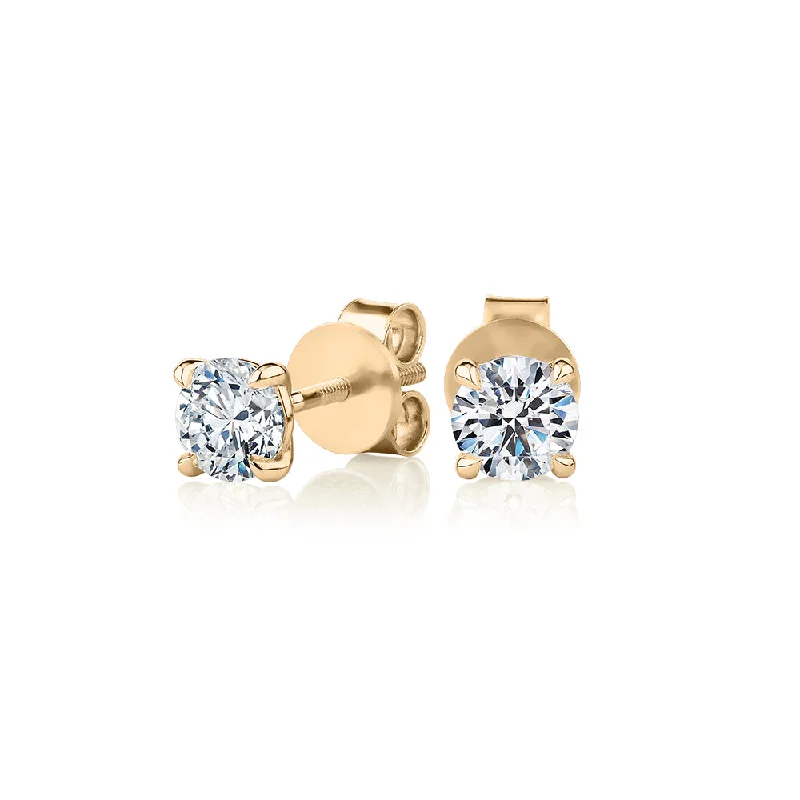 Everyday Jewelry Essentials Now On Sale Premium Certified Laboratory Created Diamond, 1.00 carat TW round brilliant stud earrings in 18 carat yellow gold Everyday Jewelry Essentials Now On Sale Premium Certified Laboratory Created Diamond, 1.00 carat TW round brilliant stud earrings in 18 carat yellow gold
