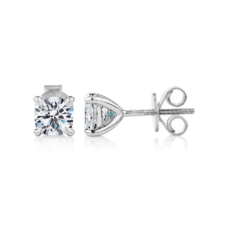Final Call For Exquisite Jewelry At Reduced Rates Premium Certified Laboratory Created Diamond, 1.40 carat TW cushion stud earrings in 18 carat white gold Final Call For Exquisite Jewelry At Reduced Rates Premium Certified Laboratory Created Diamond, 1.40 carat TW cushion stud earrings in 18 carat white gold