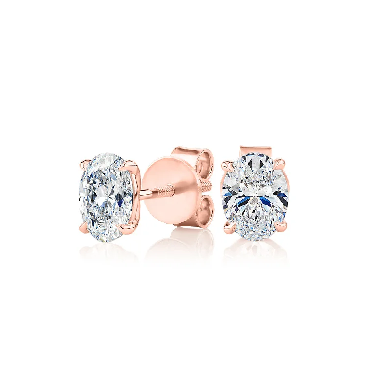 Breathtaking Jewelry At Limited-Time Savings Premium Certified Laboratory Created Diamond, 1.40 carat TW oval stud earrings in 18 carat rose gold Breathtaking Jewelry At Limited-Time Savings Premium Certified Laboratory Created Diamond, 1.40 carat TW oval stud earrings in 18 carat rose gold