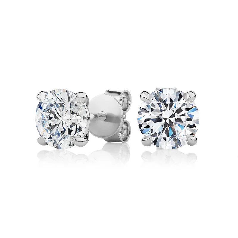 Must-Have Jewelry Pieces At Reduced Prices Premium Certified Laboratory Created Diamond, 3.00 carat TW round brilliant stud earrings in 14 carat white gold Must-Have Jewelry Pieces At Reduced Prices Premium Certified Laboratory Created Diamond, 3.00 carat TW round brilliant stud earrings in 14 carat white gold
