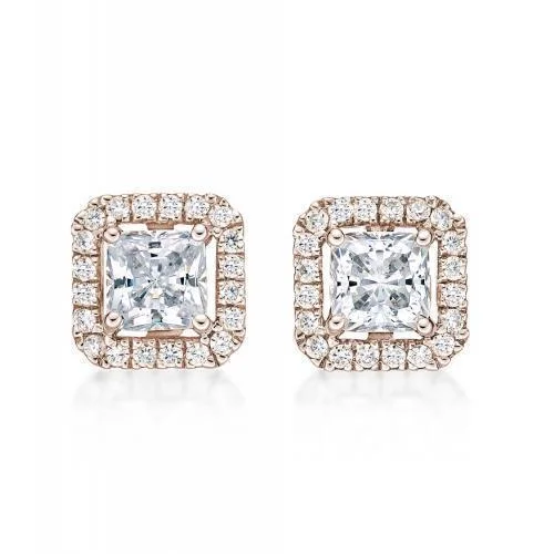 The Ultimate Jewelry Sale – Exclusive Styles At Great Prices Princess Cut and Round Brilliant stud earrings with 1.69 carats* of diamond simulants in 10 carat rose gold The Ultimate Jewelry Sale – Exclusive Styles At Great Prices Princess Cut and Round Brilliant stud earrings with 1.69 carats* of diamond simulants in 10 carat rose gold