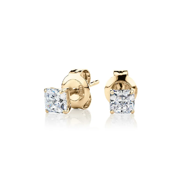 Buy More, Save More On Stunning Jewelry Designs Princess Cut stud earrings with 0.5 carats* of diamond simulants in 10 carat yellow gold Buy More, Save More On Stunning Jewelry Designs Princess Cut stud earrings with 0.5 carats* of diamond simulants in 10 carat yellow gold