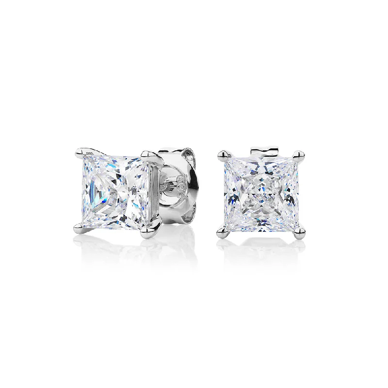 Limited-Time Jewelry Sale – Don't Miss These Deals Princess cut stud earrings with 2.48 carats* of diamond simulants in 10 carat white gold Limited-Time Jewelry Sale – Don't Miss These Deals Princess cut stud earrings with 2.48 carats* of diamond simulants in 10 carat white gold