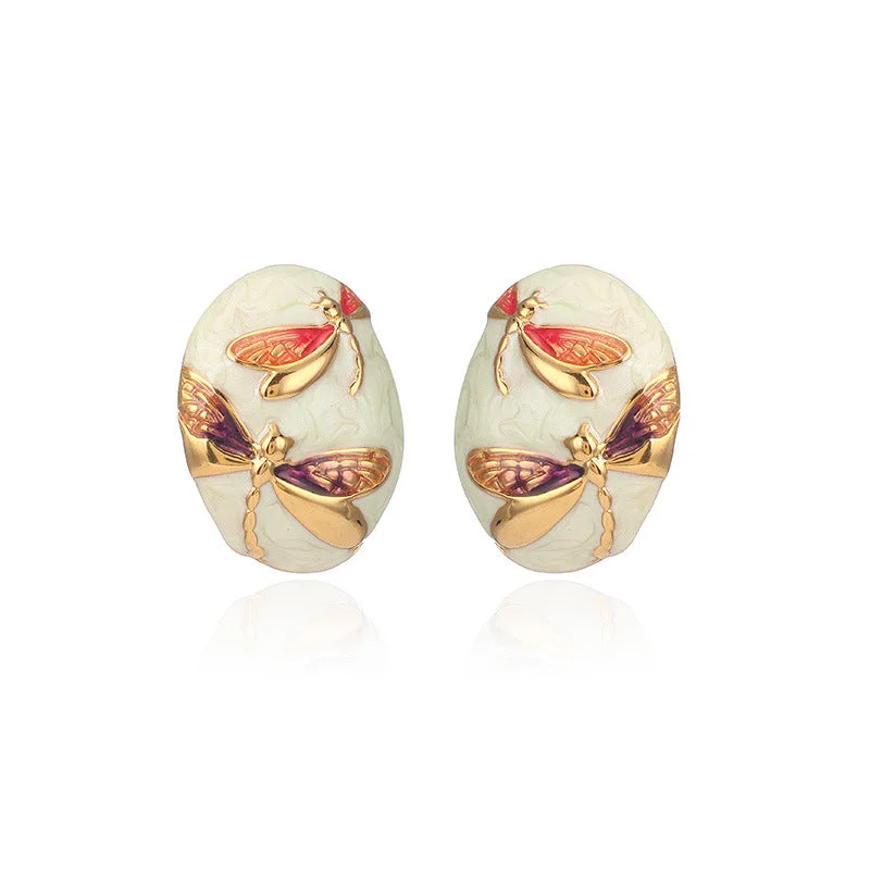 Unlock Unbeatable Jewelry Deals Before They’Re Gone Purple Dragonfly Oval Shaped White Stud Earrings JLT12806 Unlock Unbeatable Jewelry Deals Before They’Re Gone Purple Dragonfly Oval Shaped White Stud Earrings JLT12806